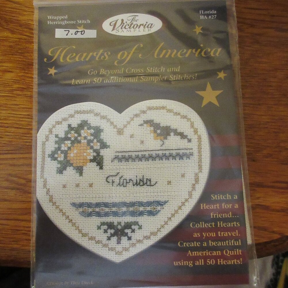 Hearts of America Florida Wrapped Herringbone stitch kit